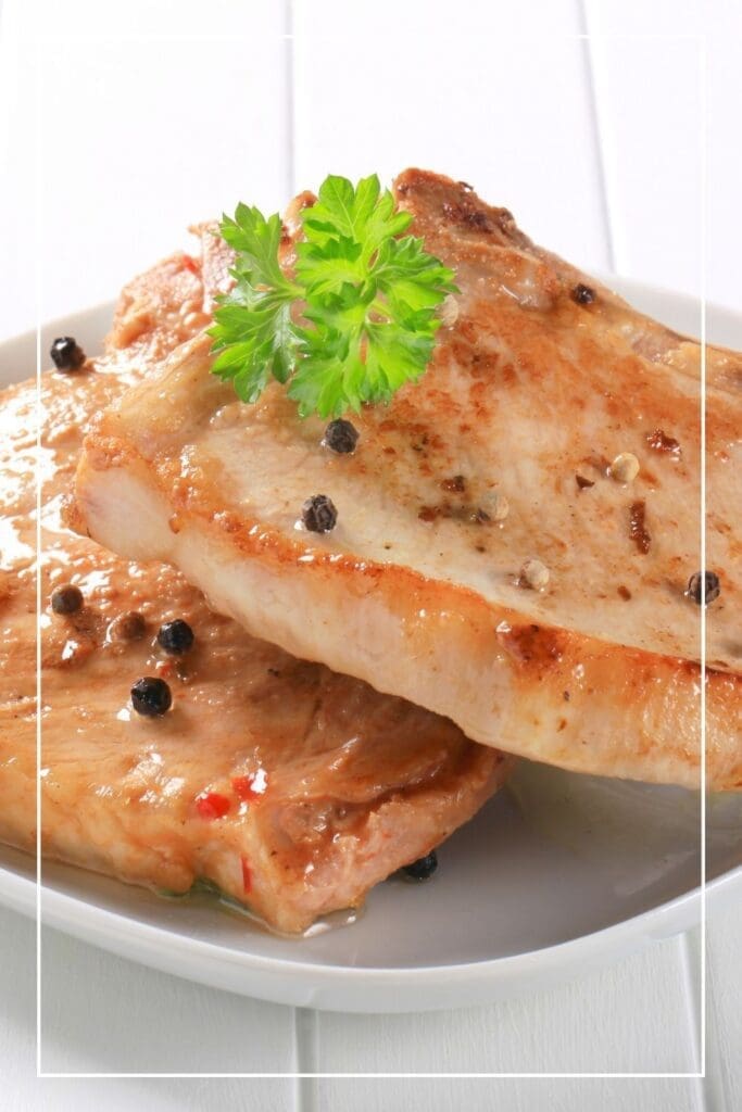 Baked Pork Chops on a Plate