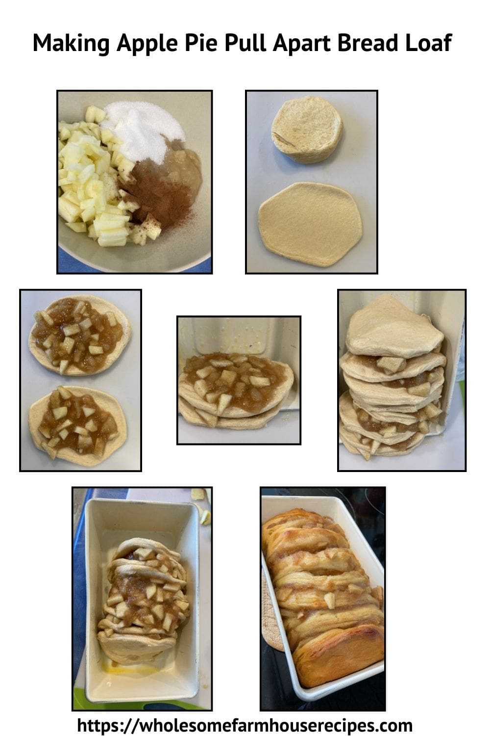 Making Apple Pie Pull Apart Bread Loaf