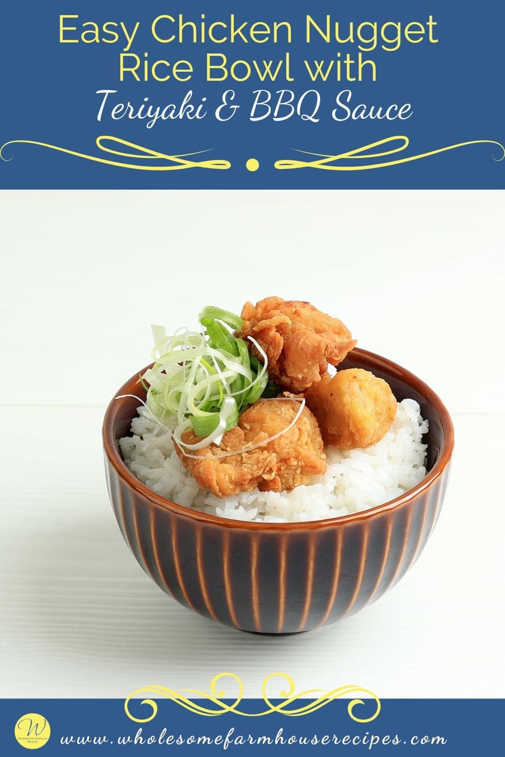 Easy Chicken Nugget Rice Bowl with Teriyaki & BBQ Sauce