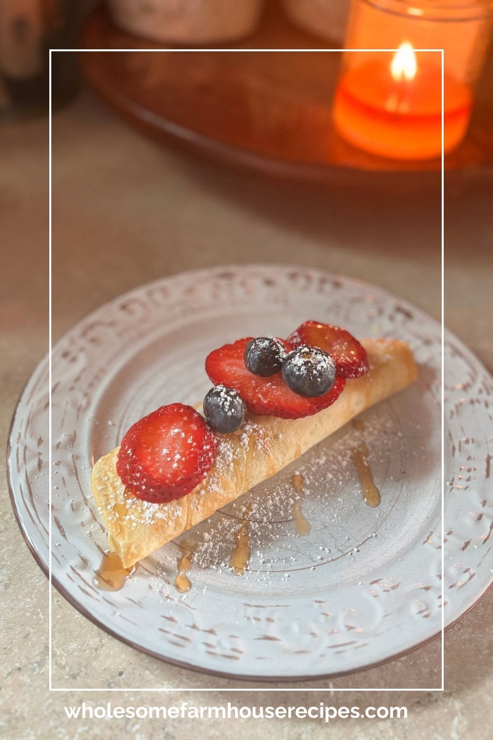 Simple Brunch Crepe on Plate