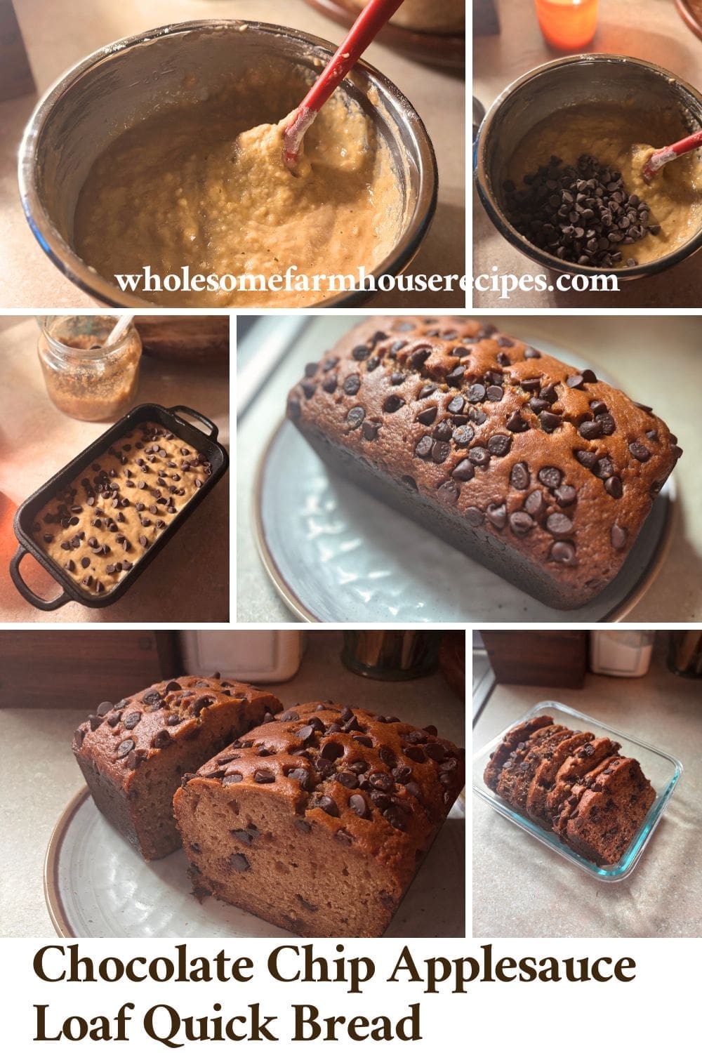 Chocolate Chip Applesauce Loaf Quick Bread