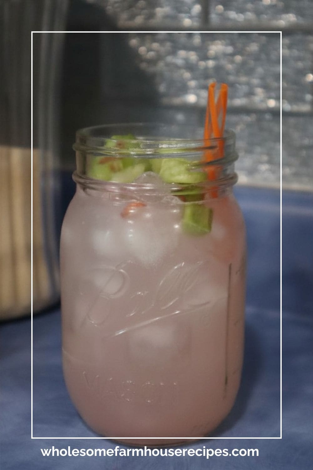 Refreshing Rhubarb Lemonade Over Ice