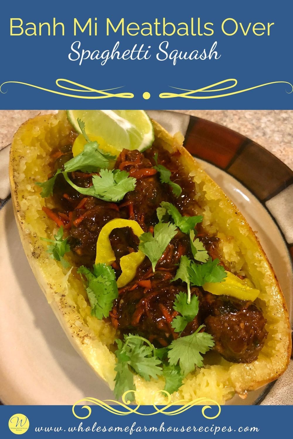 Banh Mi Meatballs Over Spaghetti Squash