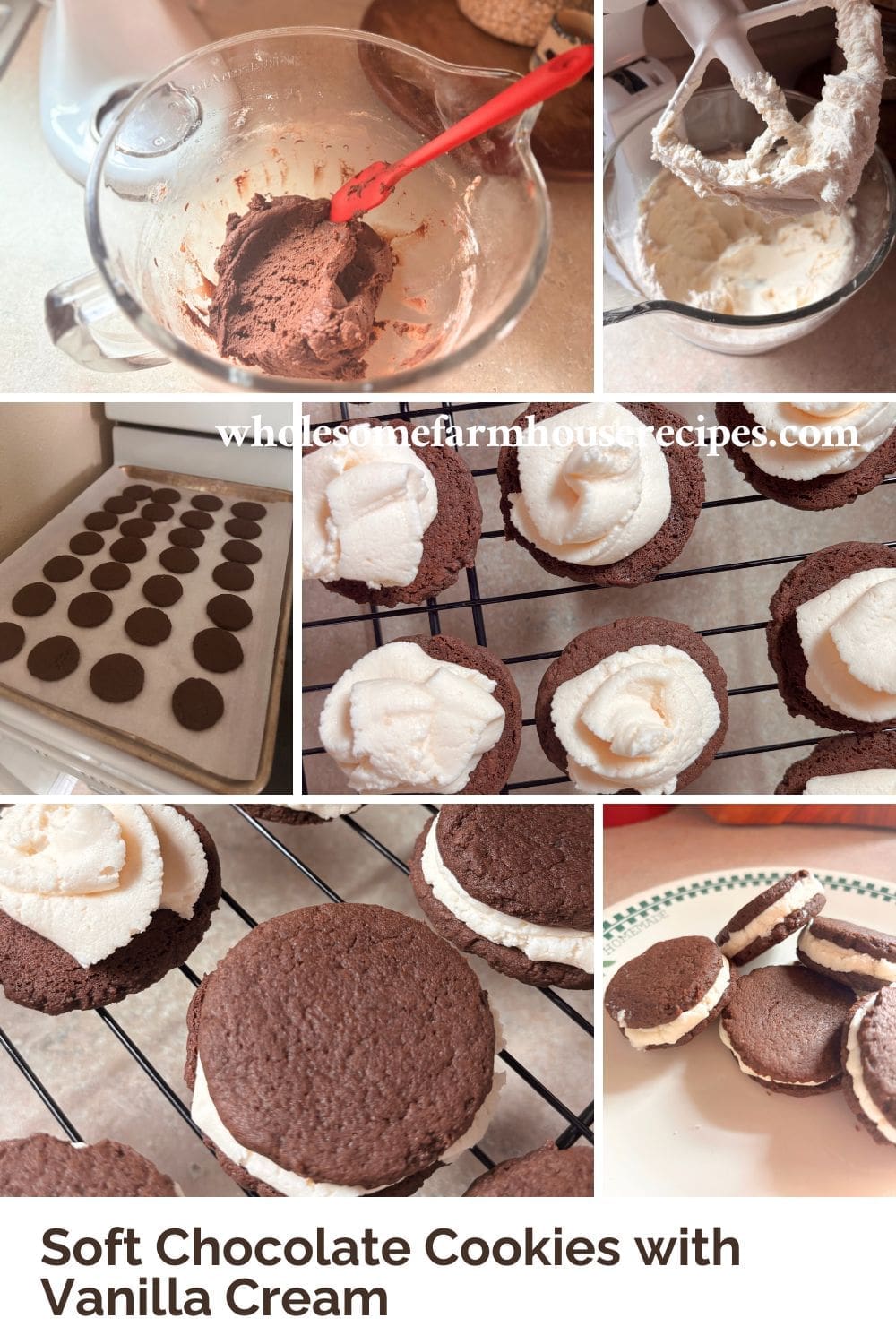 Soft Chocolate Cookies with Vanilla Cream