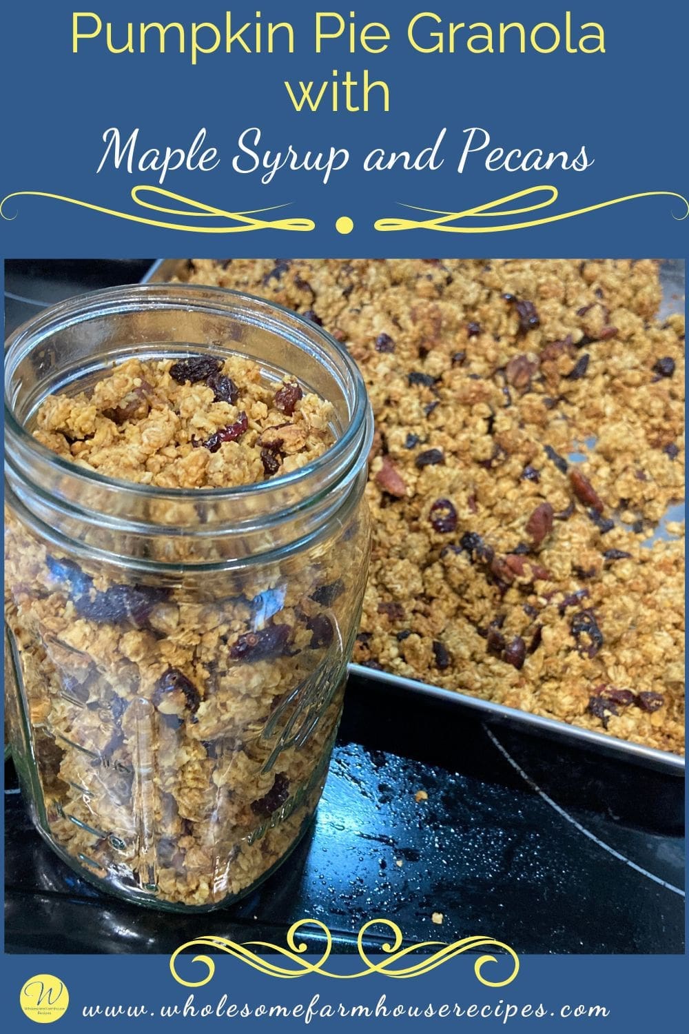 Pumpkin Pie Granola with Maple Syrup and Pecans