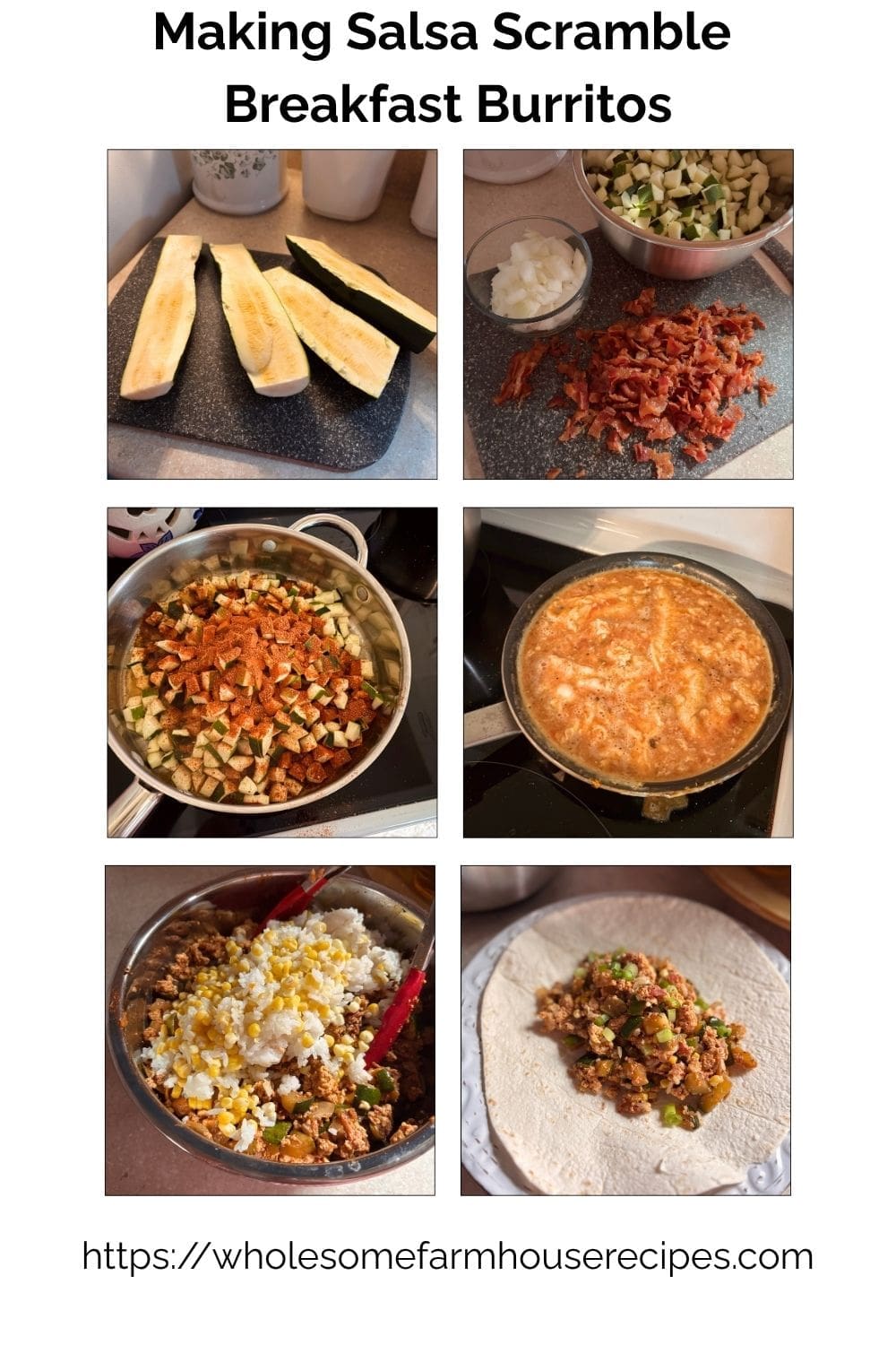 Making Salsa Scramble Breakfast Burritos