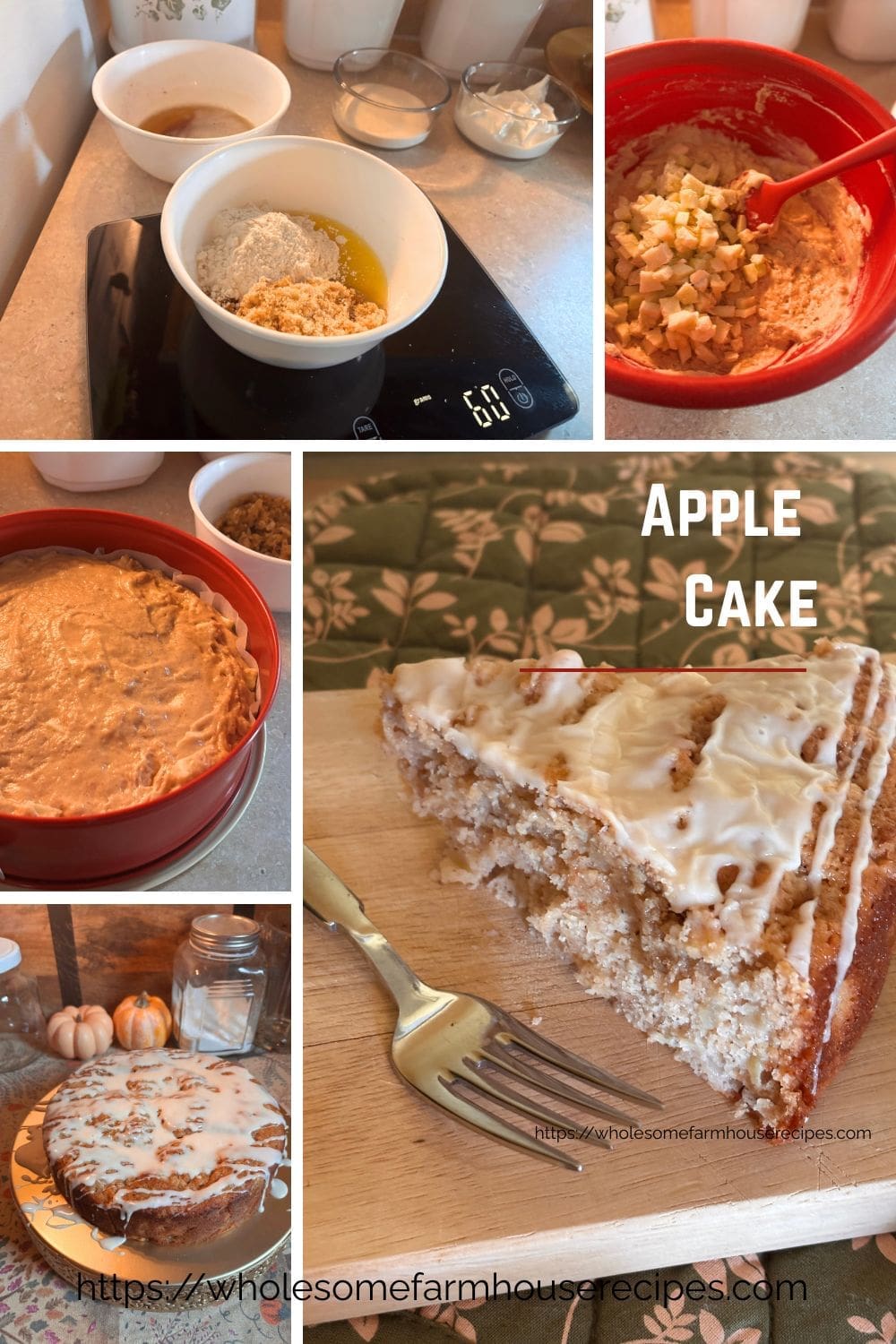 Preparing Apple Cake with Glaze